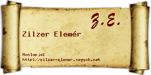 Zilzer Elemér névjegykártya